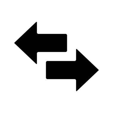 Back and Forth Arrows simgesi beyaz arkaplanda izole edildi. vektör.