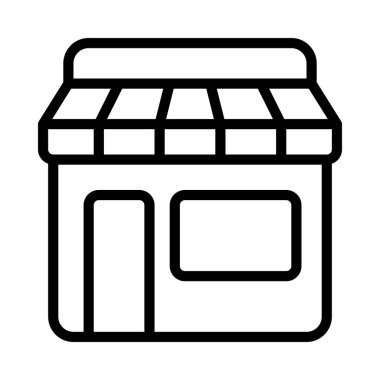 Dükkanı düz simgesi, vektör çizim