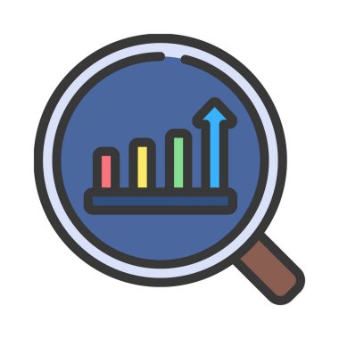 business Bar Grafik Araştırma simgesi, vektör illüstrasyonu