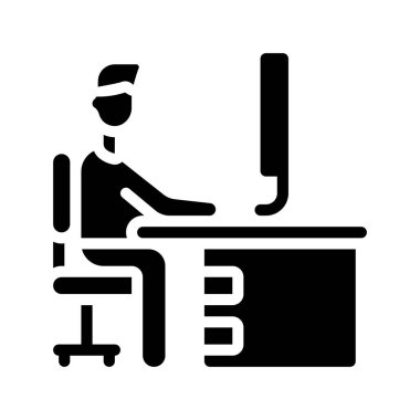 Masa simgesi vektör illüstrasyon tasarımında çalışıyor