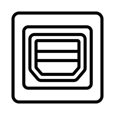 Thunderbolt Portu simgesi, vektör illüstrasyonu basit tasarım