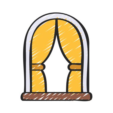 Perde Kemer simgesi vektör illüstrasyon tasarımı