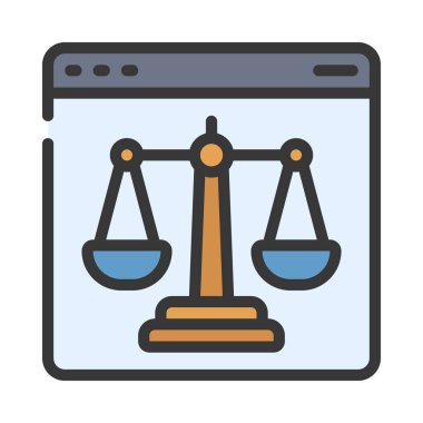 Hukuk simgesi, vektör illüstrasyonu basit tasarım