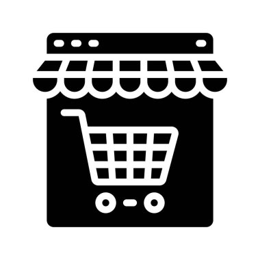 Çevrimiçi Depolama web simgesi, vektör illüstrasyonu               