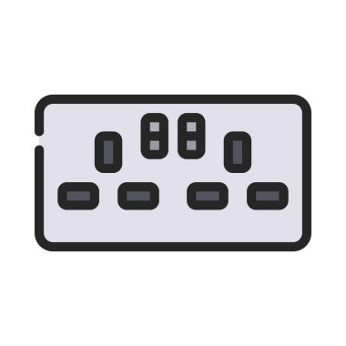 Çift Eklenti Soket ikonu vektör illüstrasyon tasarımı