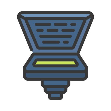 Teleprompter simgesi, vektör illüstrasyonu basit tasarım