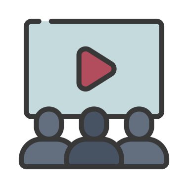 İzleyici Ekran simgesi, vektör illüstrasyonu basit tasarım