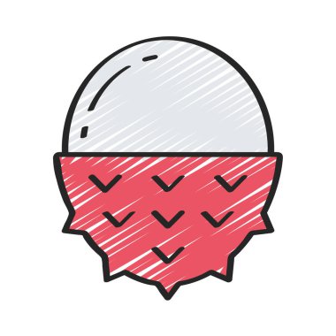 Lychee simgesi, vektör illüstrasyonu basit tasarım