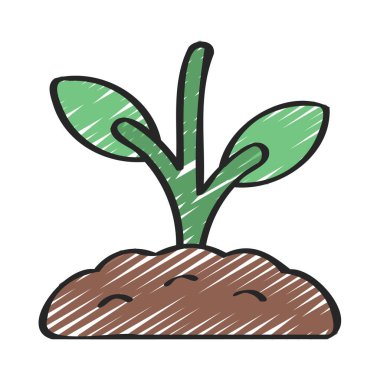 Bitki büyüme simgesi, vektör illüstrasyonu basit tasarım