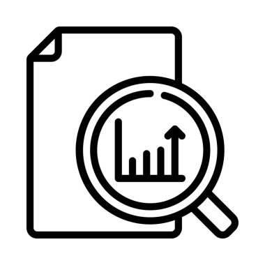 Belge simgesi, vektör illüstrasyonunu analiz et 