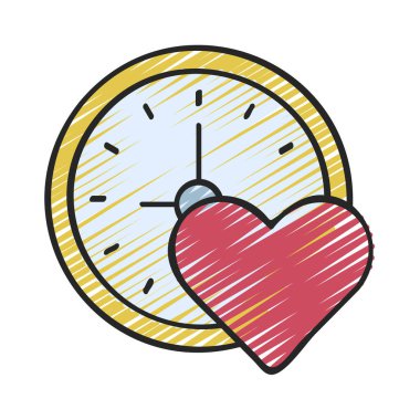 Aşk Simgesi Zamanı, vektör illüstrasyonu