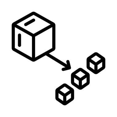 Düz simge, vektör illüstrasyonu ayrıştırılıyor 