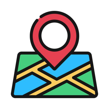 konum pin simgesi, vektör illüstrasyonu basit tasarım