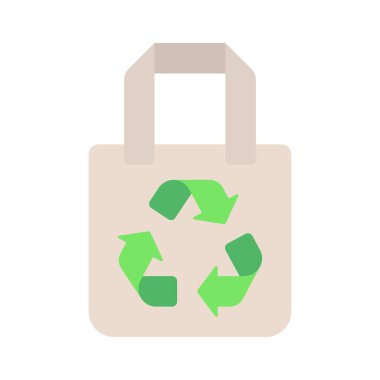 Geri dönüştürülmüş Tote Çanta simgesi illüstrasyonu 