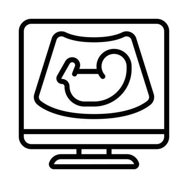 Ultrason düz simge, vektör illüstrasyonu 