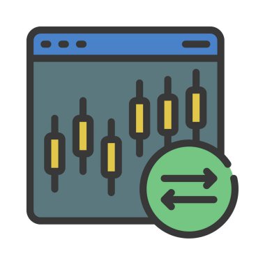 Ticaret Stokları düz simgesi, vektör illüstrasyonu 