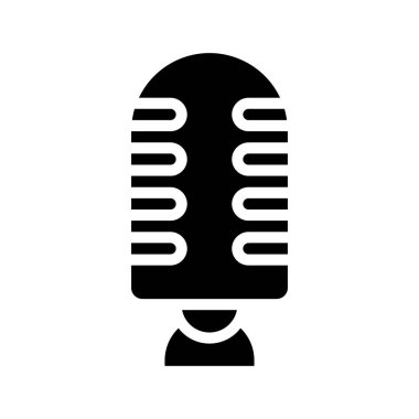 mikrofon simgesi, vektör illüstrasyonu 