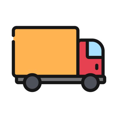  Beyaz arkaplanda araç kamyon vektör çizimi. 