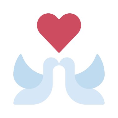 Love Doves simgesi, vektör illüstrasyonu