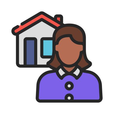 Emlakçı kutsal kişilerin resmi, vektör çizim                            