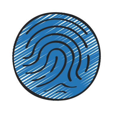 parmak izi simgesi, vektör çizimi