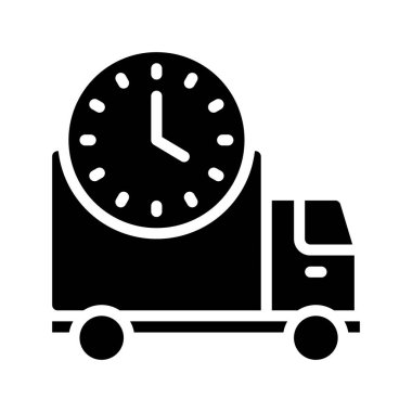 dağıtım kamyonu ikonu vektör çizimi