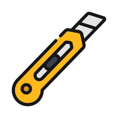 Stanley Bıçak Aracı düz simgesi, vektör illüstrasyonu 