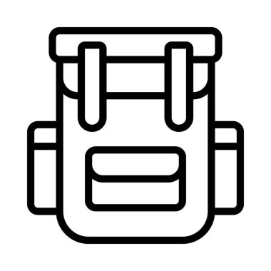 Gezgin Sırt Çantası Web simgesi vektör çizimi