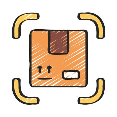 Parsel glifini düz simge, vektör illüstrasyonunu tara                        