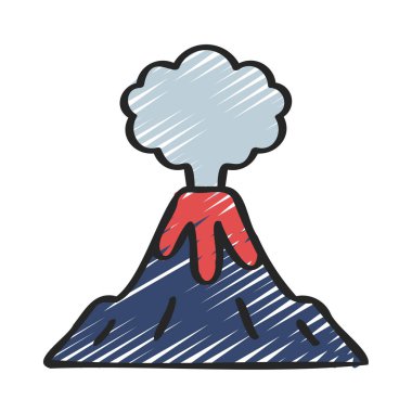 Volkan vektörü ince çizgi simgesi       