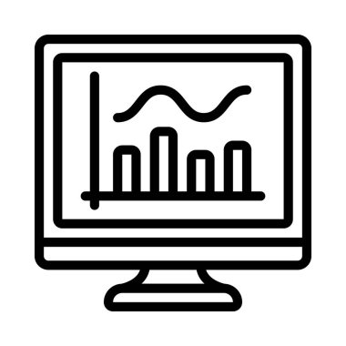  Bilgisayar web simgesi vektör illüstrasyonunda çubuk çizelgesi 