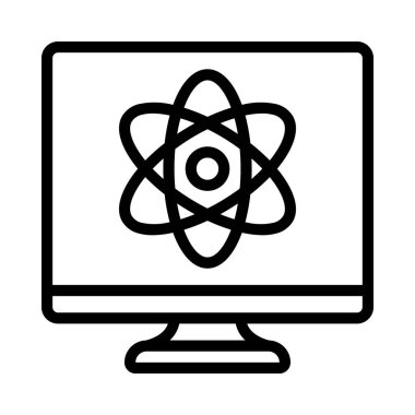 Bilgisayar Bilimi simgesi, vektör illüstrasyonu 