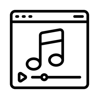 Müzik Oynatıcı Web simgesi vektör illüstrasyonu