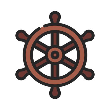 Korsan Direksiyon Web ikonu vektör çizimi