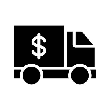 Para Lorry simgesi, vektör illüstrasyonu