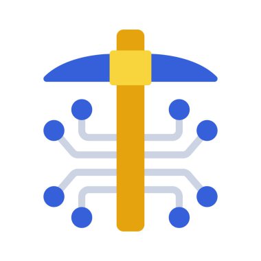 Kripto Madencilik ikonu. Global Dijital Teknolojiler. Vektör illüstrasyonu