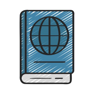 Atlas düz simgesi, vektör illüstrasyonu 