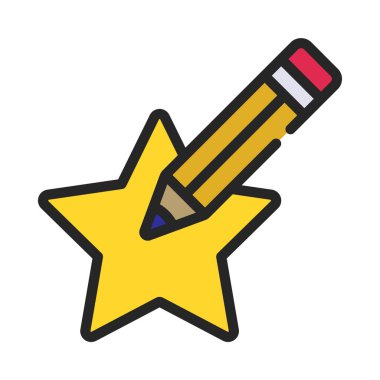 Review Star ikon vektör illüstrasyonunu yaz