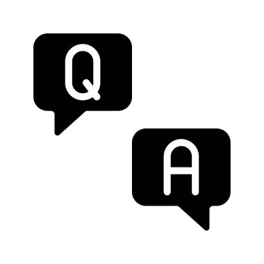 Soru ve Yanıt Web simgesi vektör illüstrasyonu
