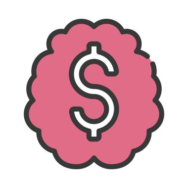 Beyin simgesi, vektör illüstrasyonu basit tasarım