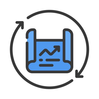 Aralıksız Proje düz simgesi, vektör illüstrasyonu 
