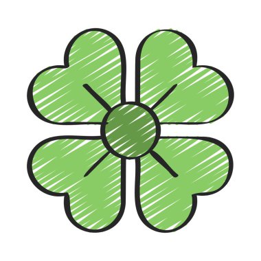 Yonca yaprak ikonu vektör illüstrasyonu 