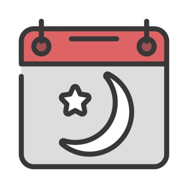 Ramazan Tarihi simgesi, vektör illüstrasyonu