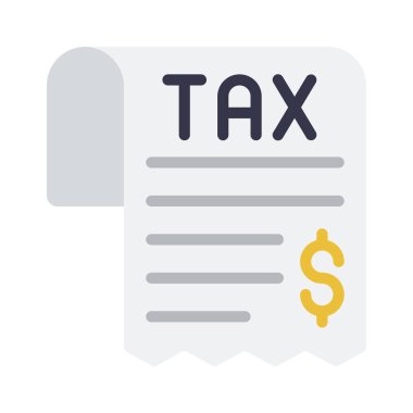 Vergi makbuzu simgesi. Beyaz arkaplanda izole edilmiş web tasarımı için vektör simgesi