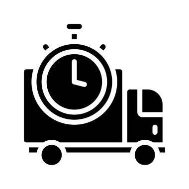 dağıtım kamyonu ikonu vektör çizimi