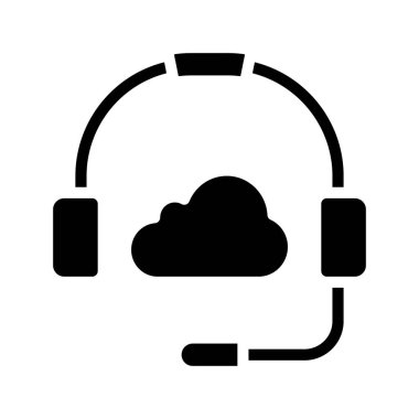 Bulut Desteği Simgesi, Vektör İllüstrasyonu