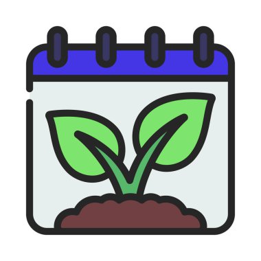 Bitki Günü Takvimi simgesi, vektör illüstrasyonu  