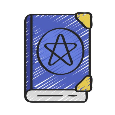 Sihirli Büyü Kitabı simgesi, vektör illüstrasyonu