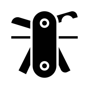 İsviçre Bıçağı düz simgesi, vektör illüstrasyonu 