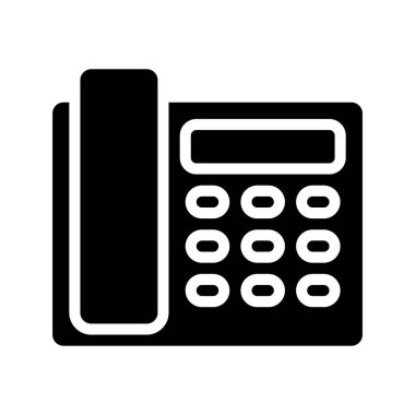 Dikdörtgen Ev Telefonu ikonu vektör çizimi 